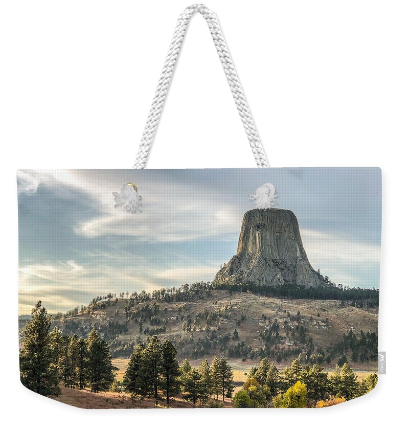 Devils Tower Weekender Tote Bag featuring the photograph Devils Tower #1 by Kevin Schwalbe