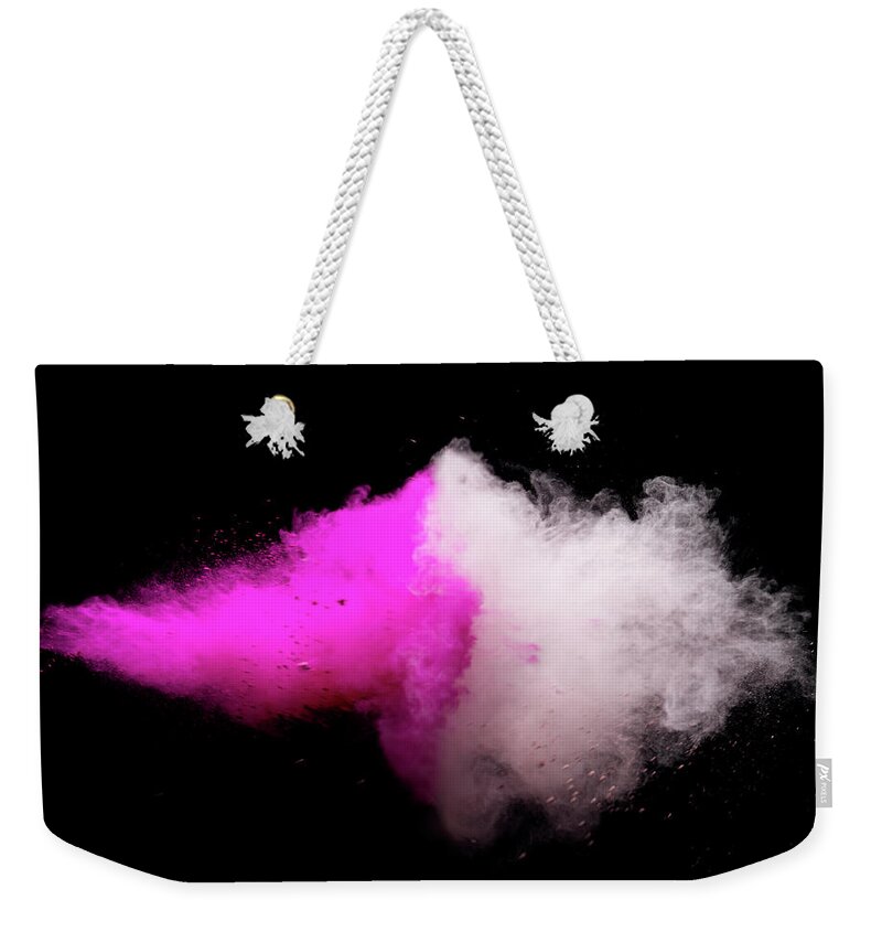 Copenhagen Weekender Tote Bag featuring the photograph Explosion Of Colored Powder #1 by Henrik Sorensen