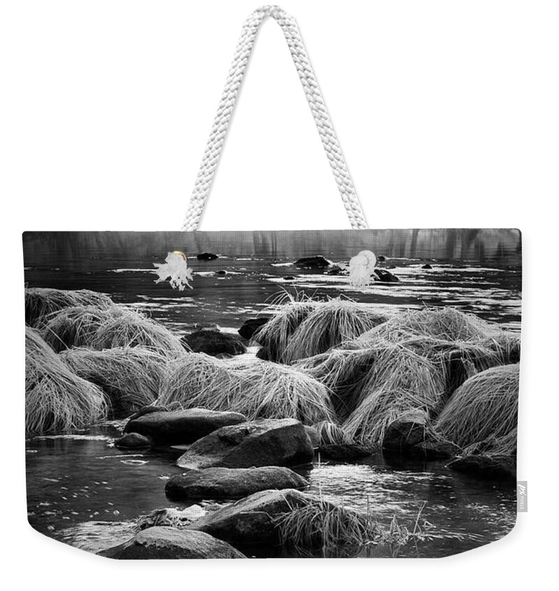 Forest Weekender Tote Bag featuring the photograph Fog on Yosemite River by Jon Glaser