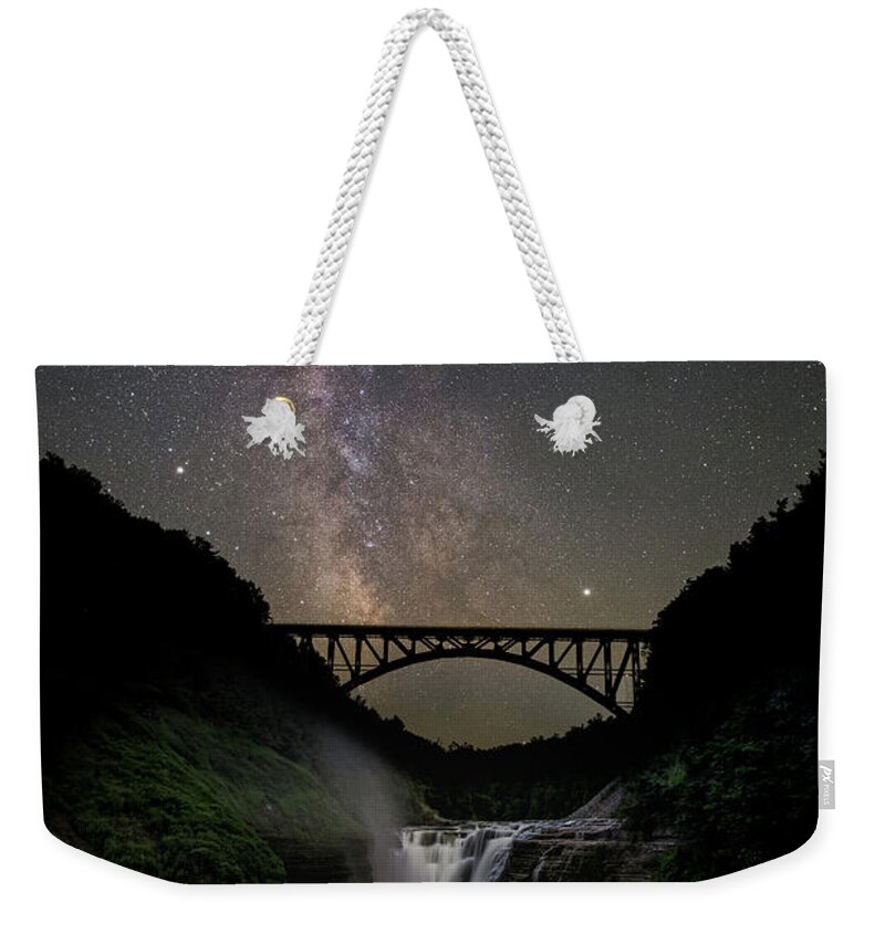 Milky-way Weekender Tote Bag featuring the photograph Genesee arch bridge #1 by Guy Coniglio