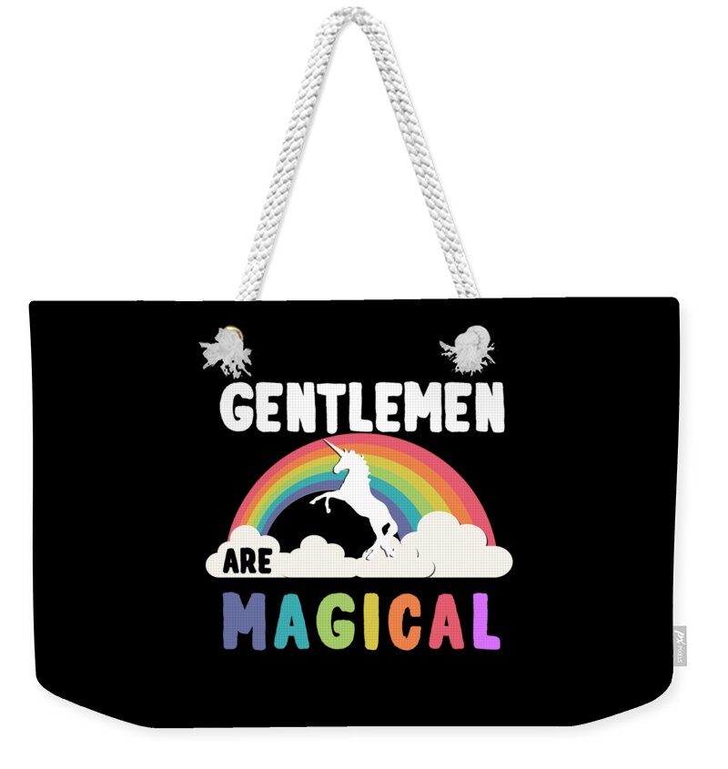 Unicorn Weekender Tote Bag featuring the digital art Gentlemen Are Magical #1 by Flippin Sweet Gear