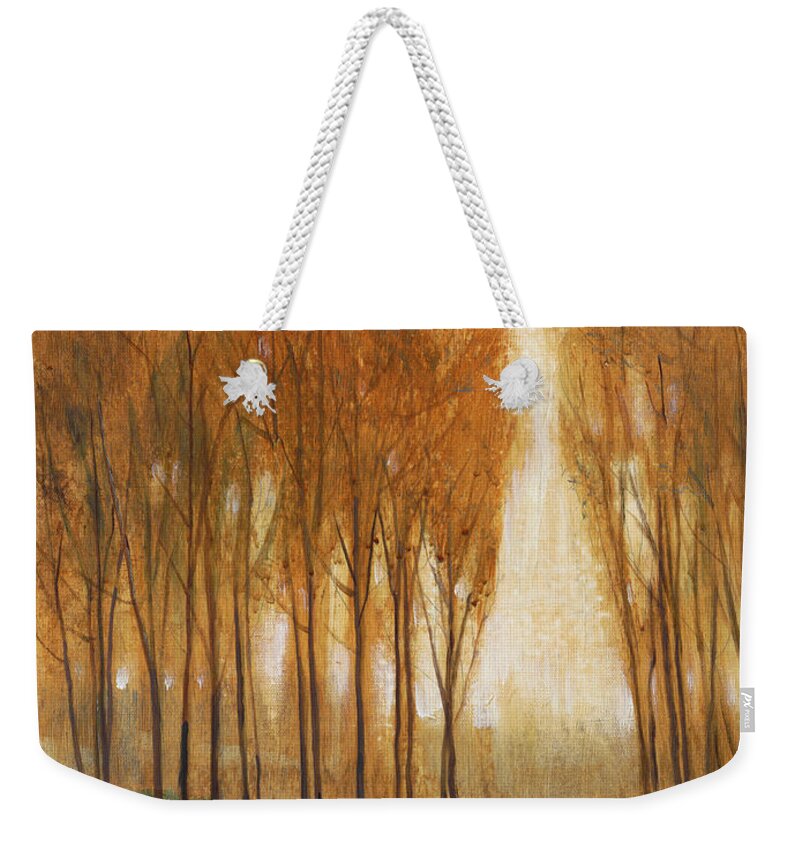 Landscapes Weekender Tote Bag featuring the painting Golden Forest II #1 by Tim Otoole