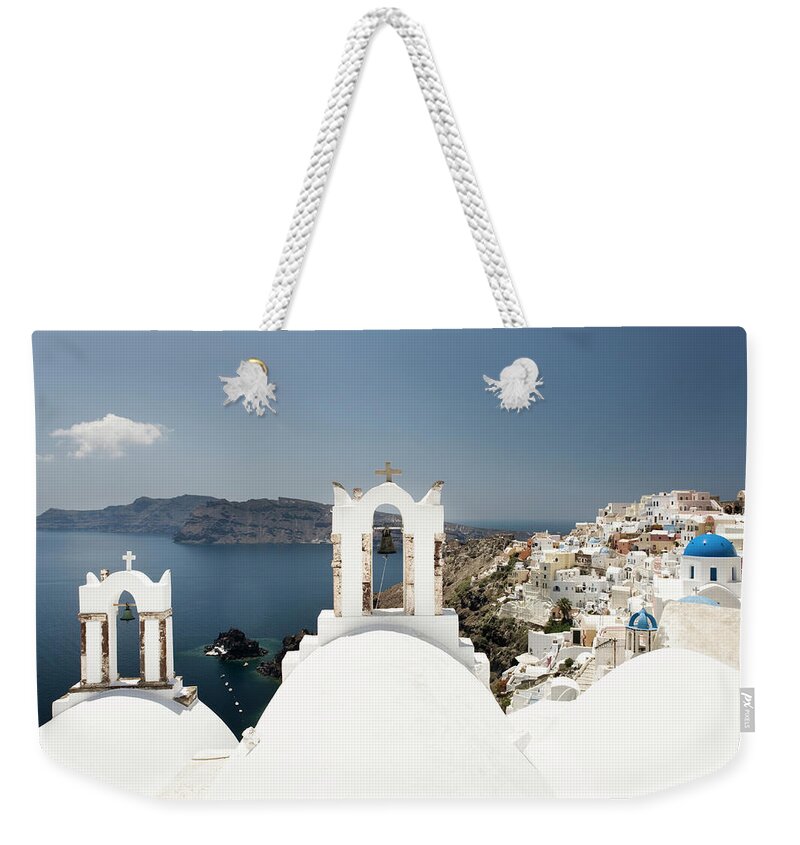 Scenics Weekender Tote Bag featuring the photograph Greece, Cyclades, Santorini Island #1 by Jorg Greuel