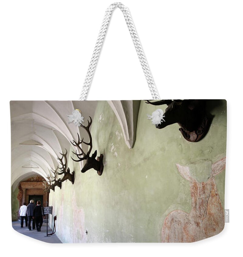 Ceiling Weekender Tote Bag featuring the photograph Hallway Of Tratzberg Castle #1 by Bruce Yuanyue Bi
