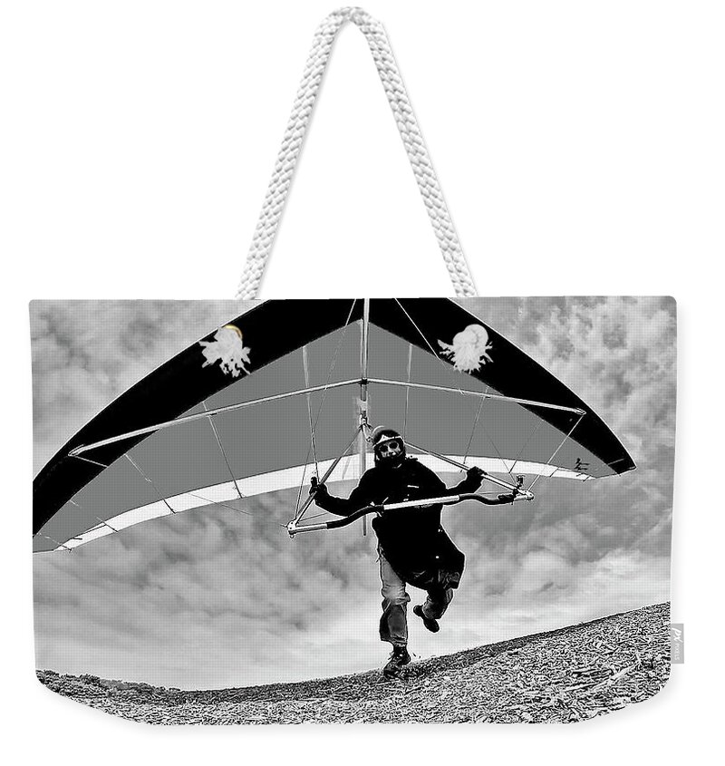 Hang Gliding Launch Weekender Tote Bag featuring the photograph Hang Glider Launch #1 by Neil Pankler