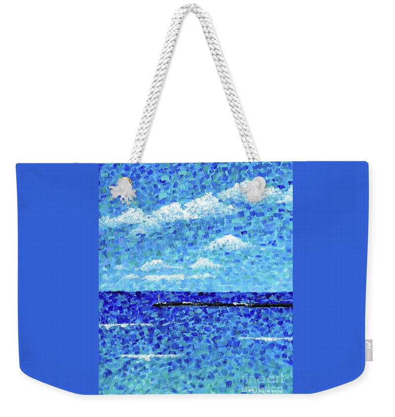Hilo Weekender Tote Bag featuring the painting Hilo Bay Breakwater by Diane Thornton