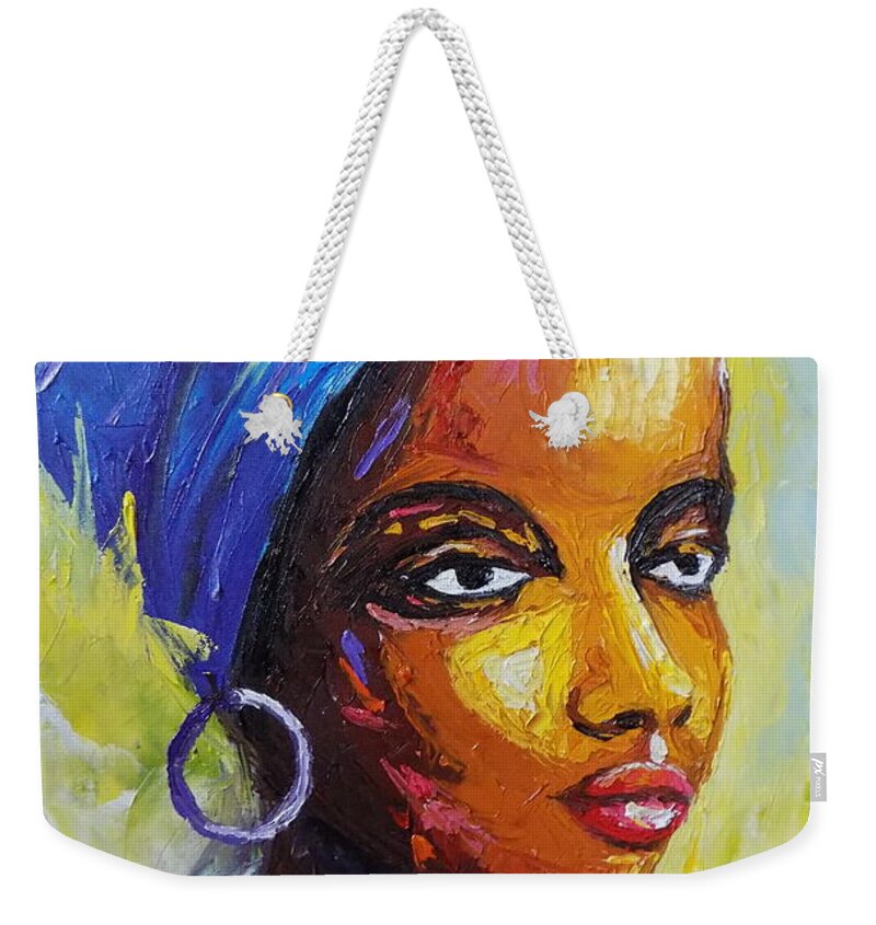 Living Room Weekender Tote Bag featuring the painting Hope #1 by Olaoluwa Smith