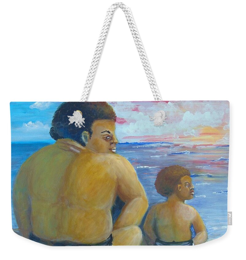 Hope Weekender Tote Bag featuring the painting Edge of Hope by Saundra Johnson