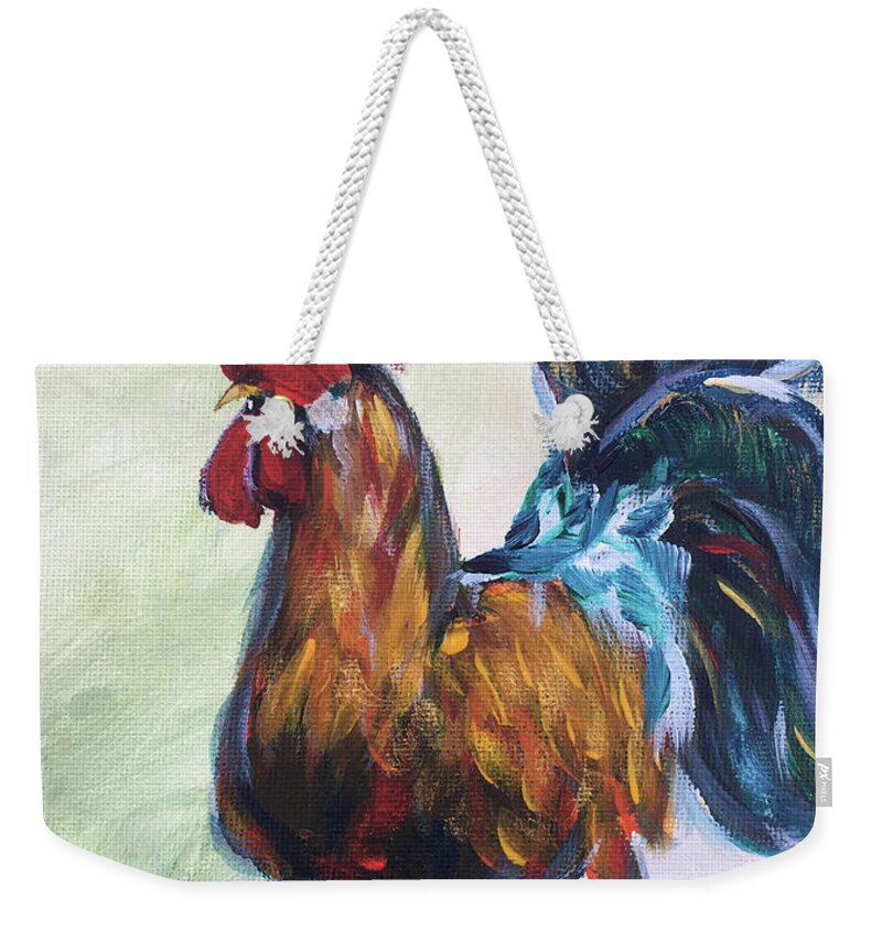 Rooster Weekender Tote Bag featuring the painting Im Sexy and I Know it #1 by Roxy Rich