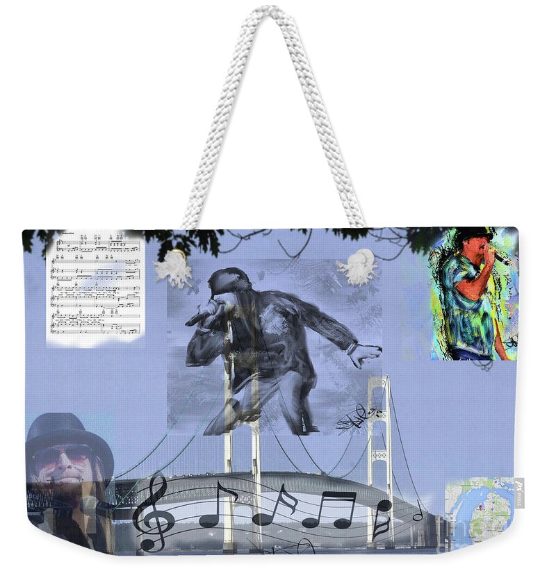 Michigan Weekender Tote Bag featuring the digital art Kid Rock #1 by Donald Pavlica