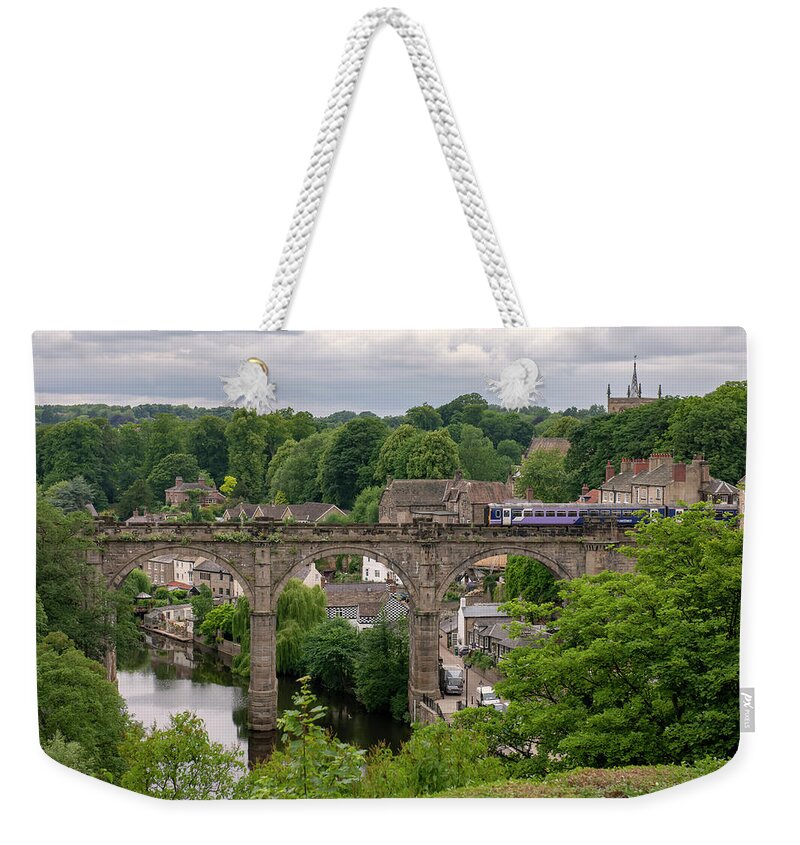Knaresborough Weekender Tote Bag featuring the photograph Knaresborough Viaduct #1 by Gouzel -