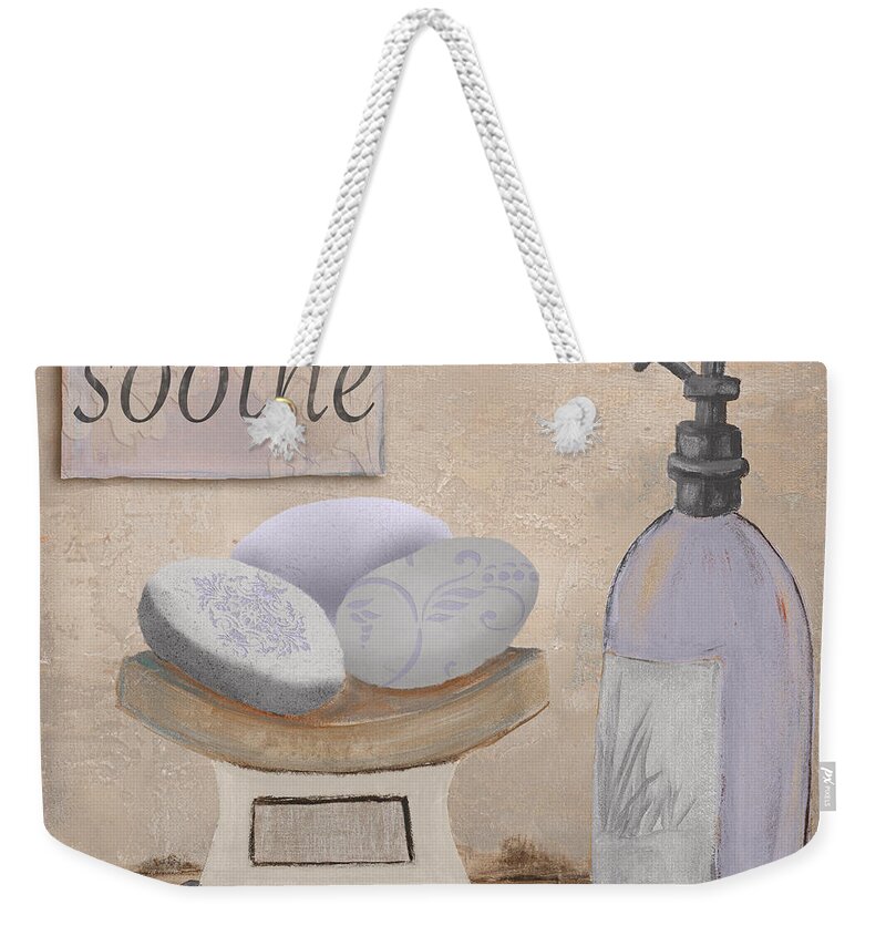 Lavender Weekender Tote Bag featuring the painting Lavender Bath II by Hakimipour-ritter