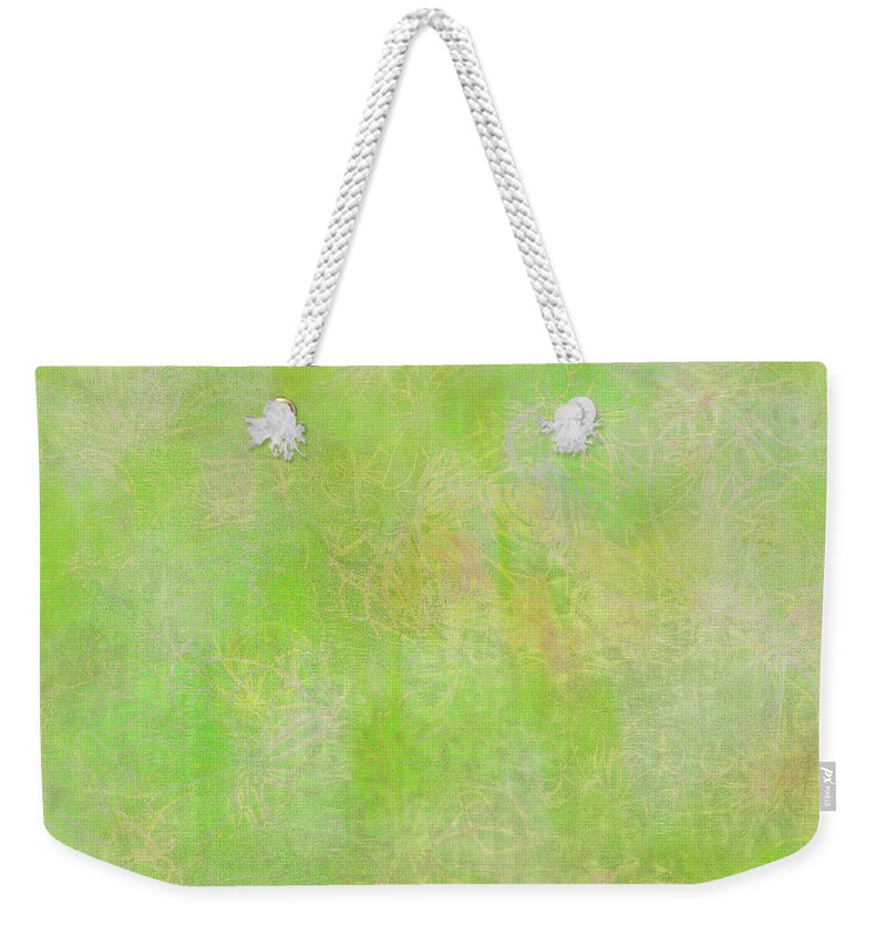 Lime Weekender Tote Bag featuring the digital art Lime Batik Print #1 by Sand And Chi