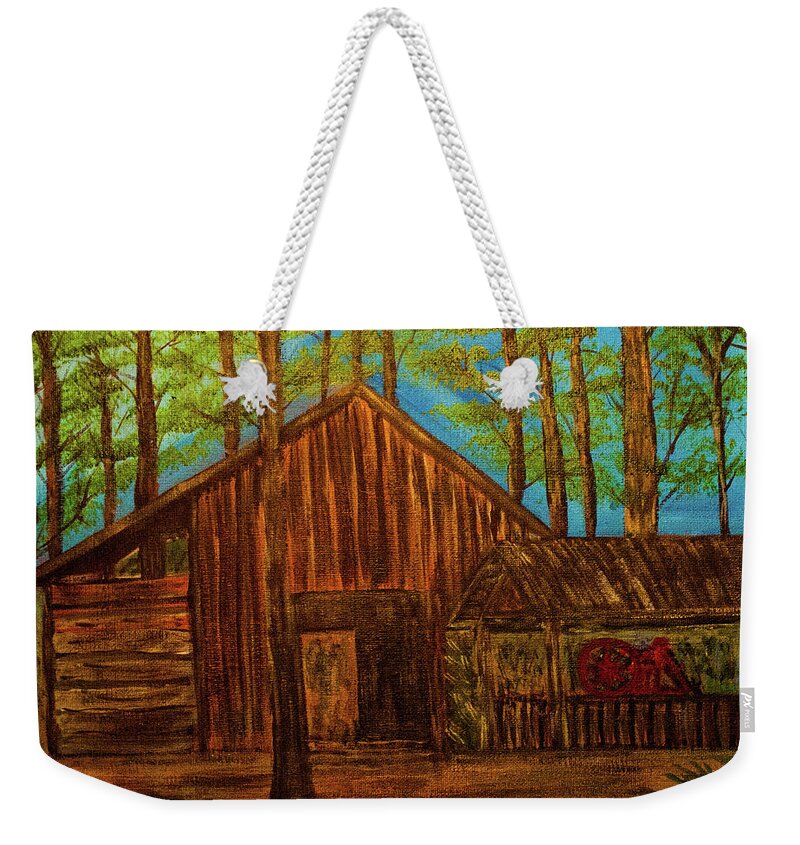 Lowe Weekender Tote Bag featuring the photograph Lowe Barn by Randy Sylvia