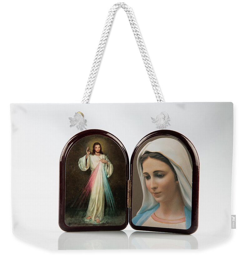 Jesus Weekender Tote Bag featuring the photograph Mandarin and pins #1 by Vivida Photo PC