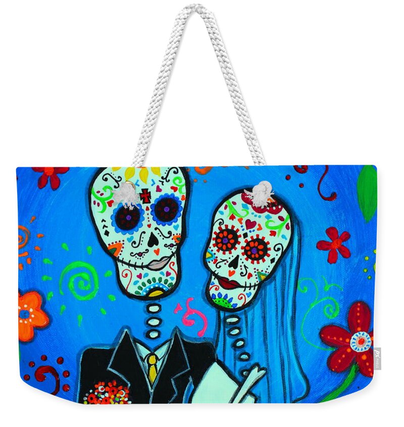 Day Of The Dead Weekender Tote Bag featuring the painting Matrimonio #1 by Pristine Cartera Turkus