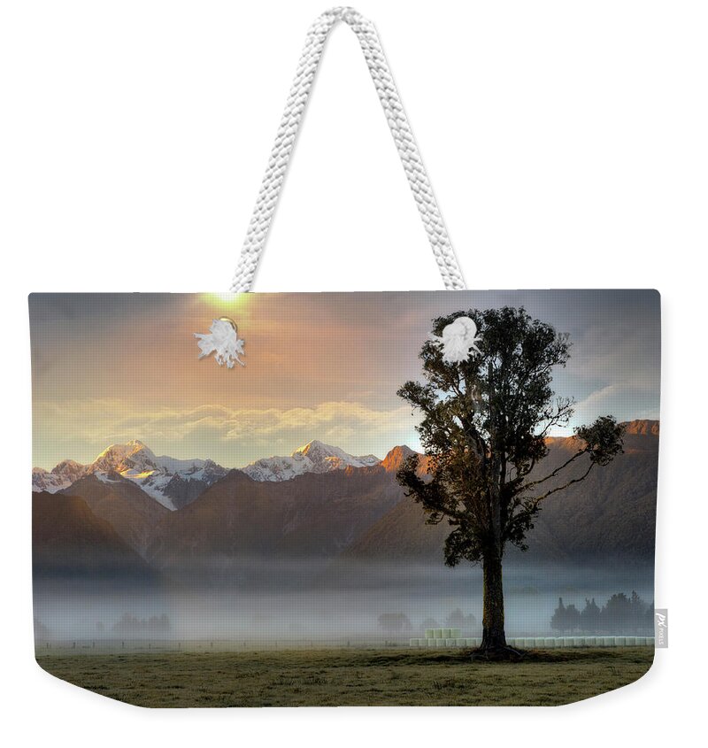 Tranquility Weekender Tote Bag featuring the photograph Morning Mist #1 by Photo Art By Mandy