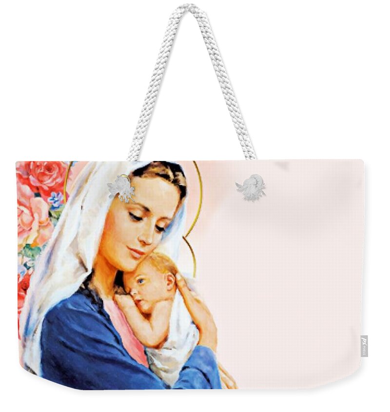 Mother Weekender Tote Bag featuring the photograph Motherly Love #2 by Munir Alawi