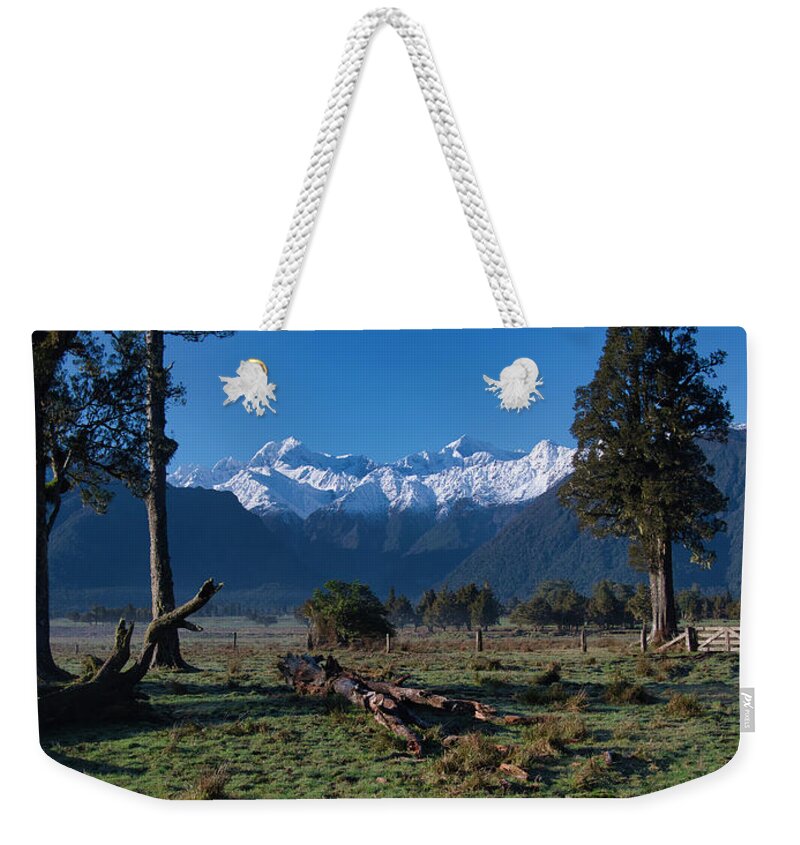 New Zealand Weekender Tote Bag featuring the photograph New Zealand Alps by Steven Ralser