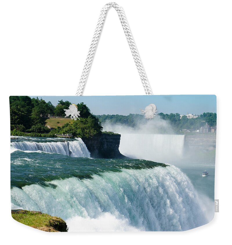 Scenics Weekender Tote Bag featuring the photograph Niagara Falls From The Usa Side #1 by Franckreporter