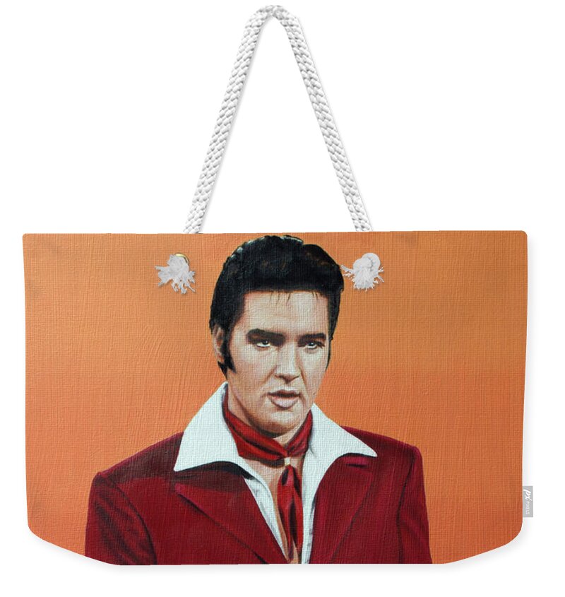 Elvis Weekender Tote Bag featuring the painting No title #3 by Rob De Vries