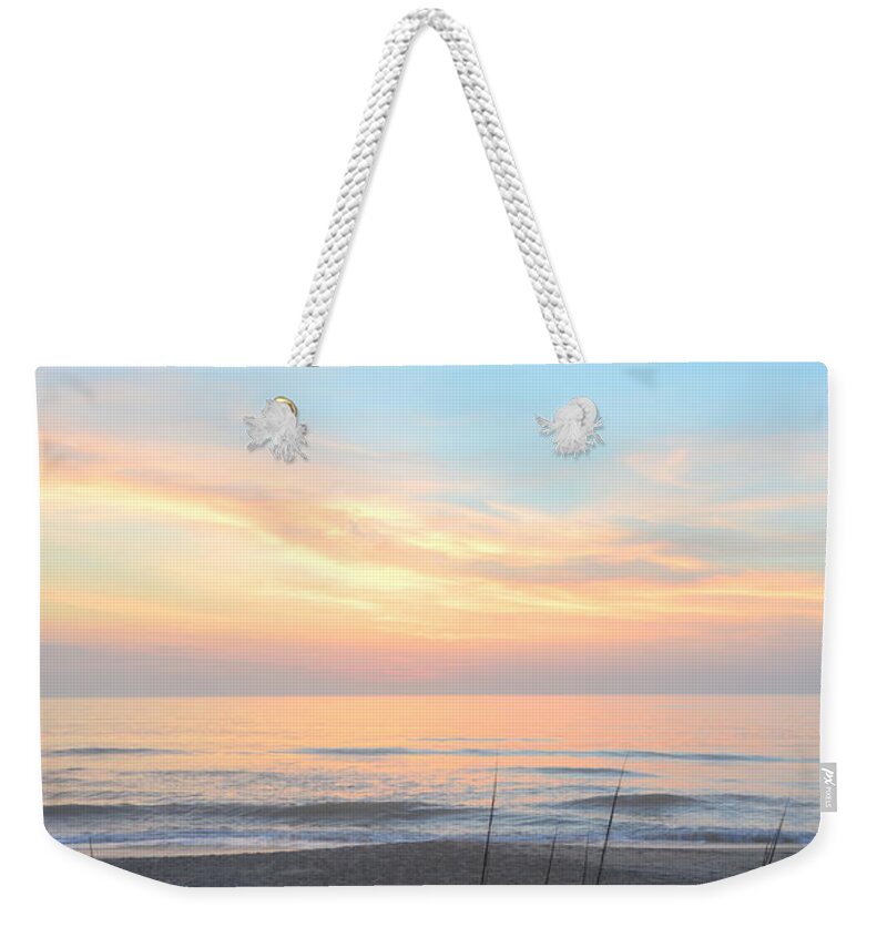 Obx Sunrise Weekender Tote Bag featuring the photograph OBX Sunrise #1 by Barbara Ann Bell