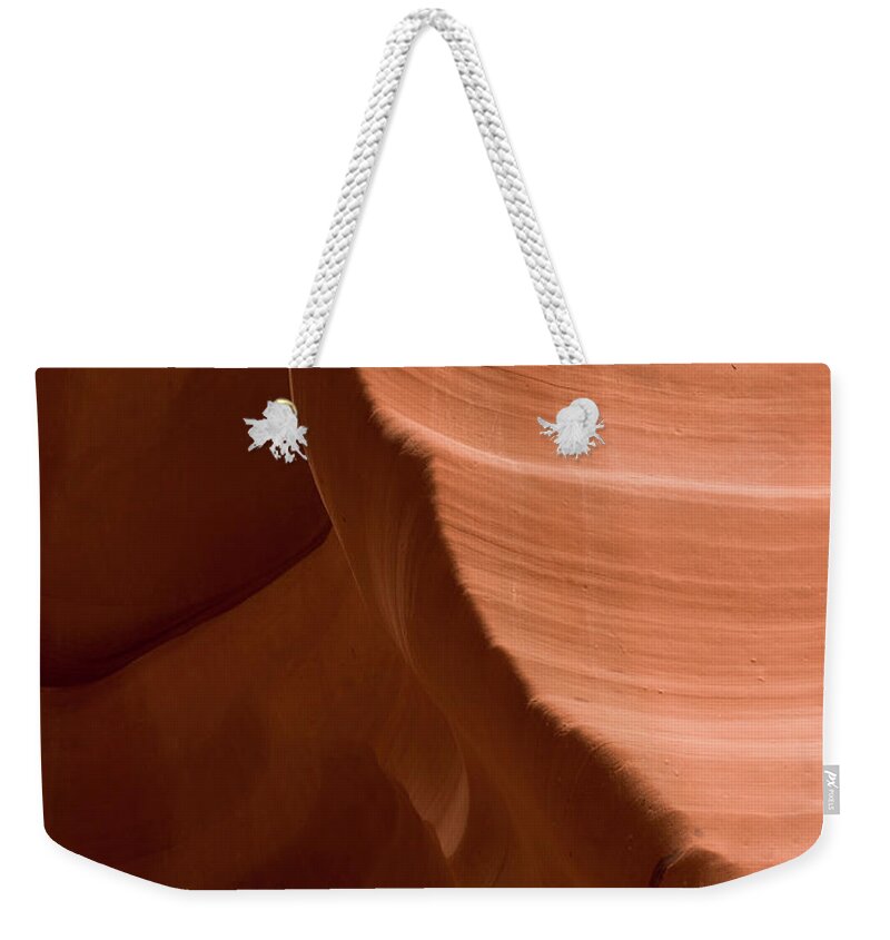 Antelope Canyon Weekender Tote Bag featuring the photograph Patterns In The Smooth Sandstone #1 by Keith Levit / Design Pics