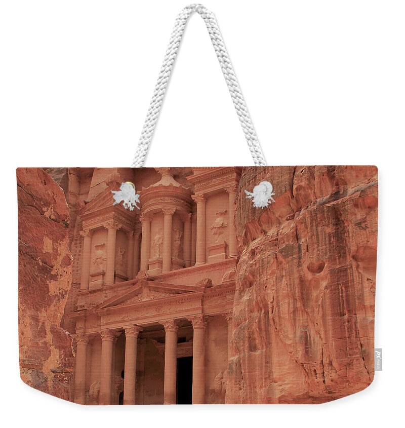 Petra Weekender Tote Bag featuring the photograph Petra, Jordan - The Treasury #1 by Richard Krebs