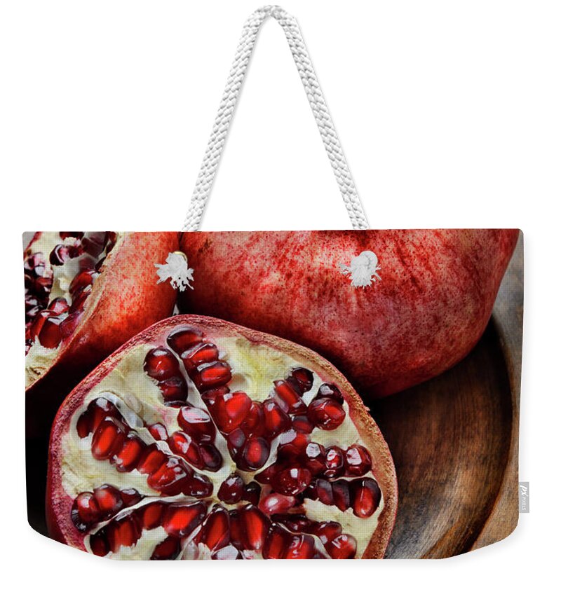 Pomegranate Weekender Tote Bag featuring the photograph Pomegranate #1 by Jelena Jovanovic