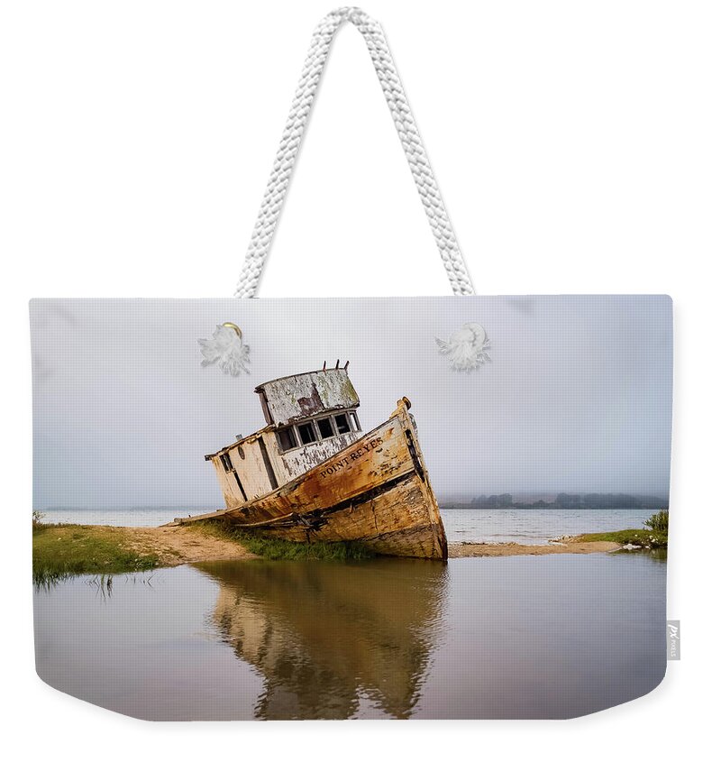 Pt Reyes Weekender Tote Bag featuring the photograph Pt Reyes Wreck #1 by Mike Ronnebeck