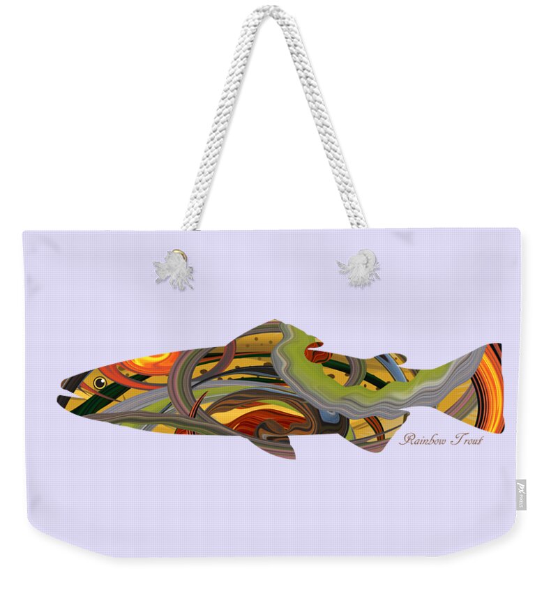 Mystic Weekender Tote Bag featuring the digital art Rainbow Trout #1 by Whispering Peaks Photography