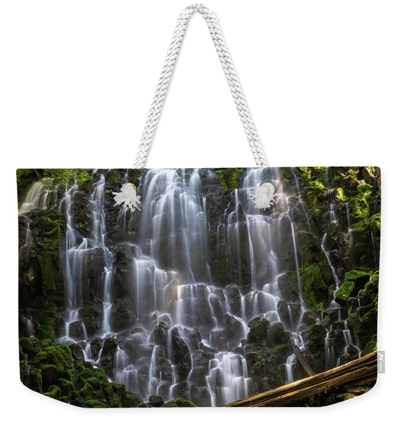 Pacific Northwest Weekender Tote Bag featuring the photograph Ramona Falls #1 by Brian Bonham