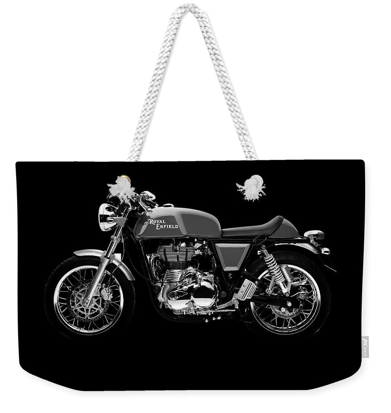 Royal Enfield Weekender Tote Bag featuring the mixed media Royal Enfield Continental GT by Smart Aviation