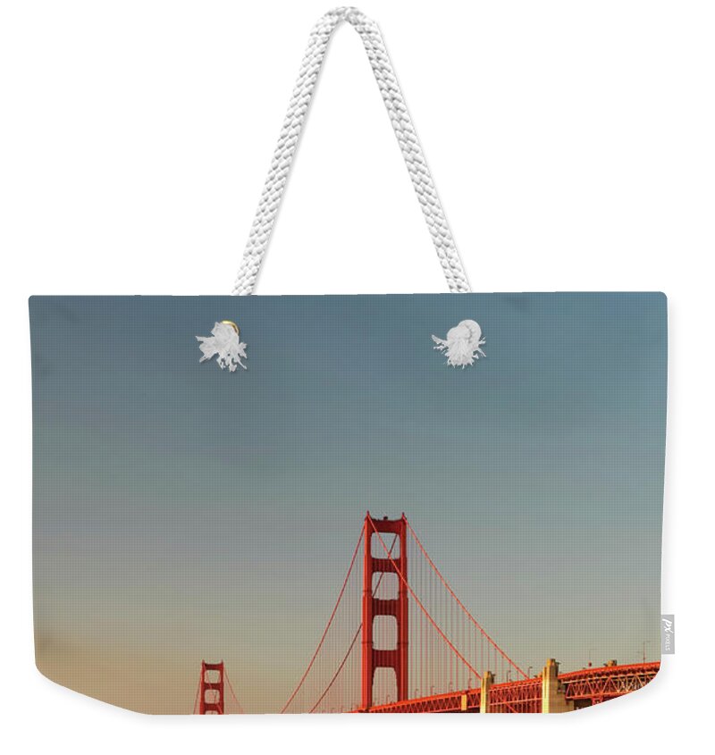 San Francisco Weekender Tote Bag featuring the photograph San Francisco, Golden Gate Bridge #1 by Michele Falzone