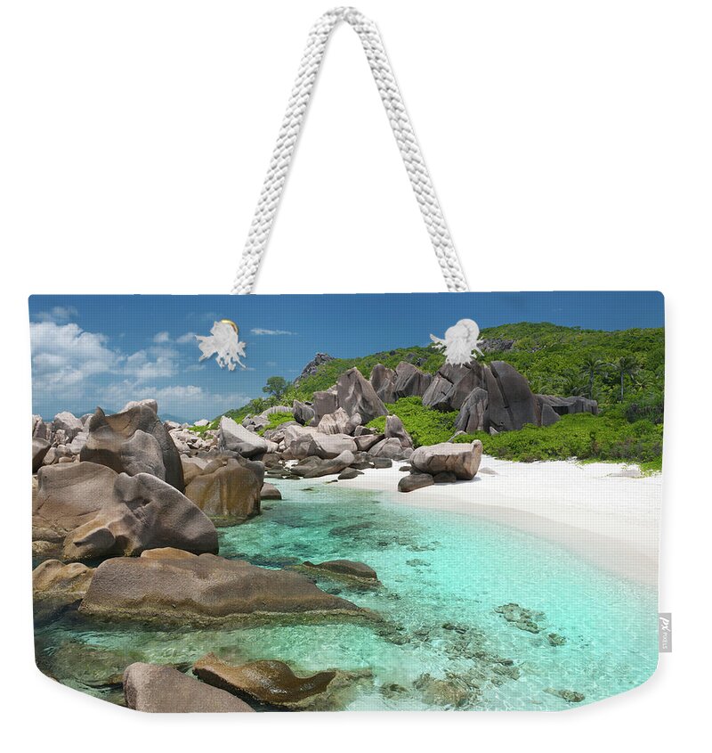 Tropical Rainforest Weekender Tote Bag featuring the photograph Secluded Bay, Anse Marron, Seychelles #1 by 4fr