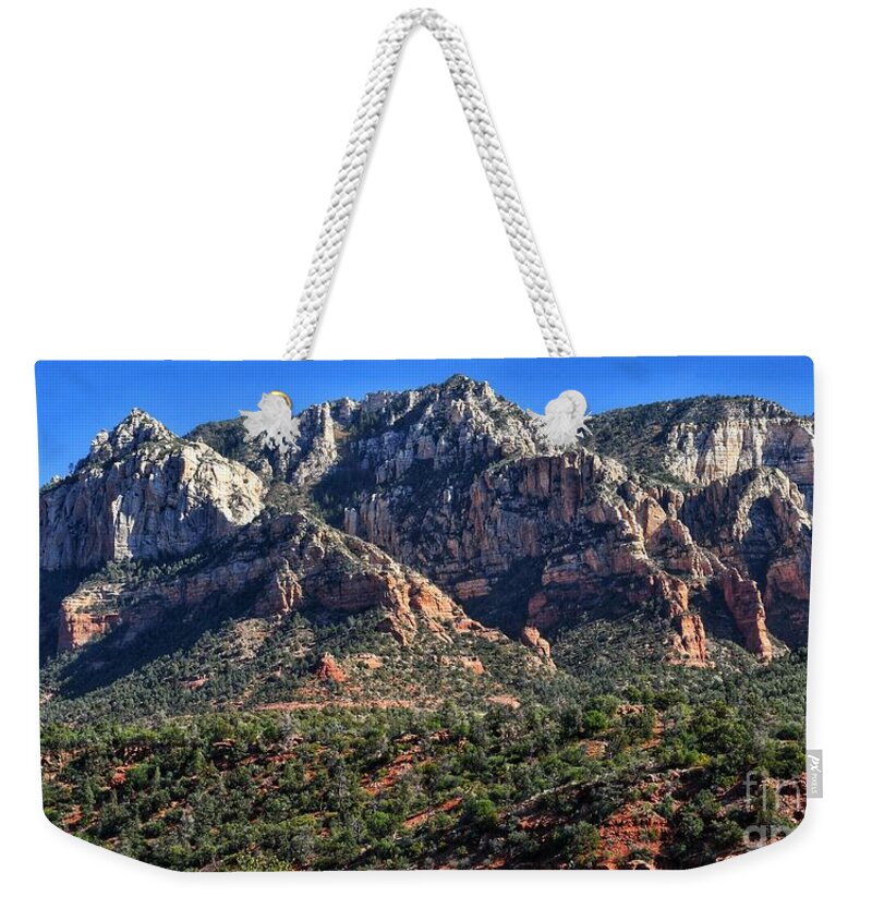 Cactus Weekender Tote Bag featuring the photograph Sedona Arizona #1 by Abigail Diane Photography