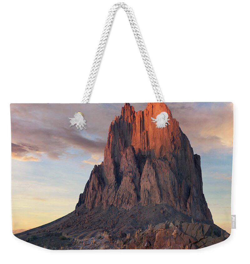 00559651 Weekender Tote Bag featuring the photograph Ship Rock, Basalt Core Of Extinct Volcano, New Mexico #1 by Tim Fitzharris