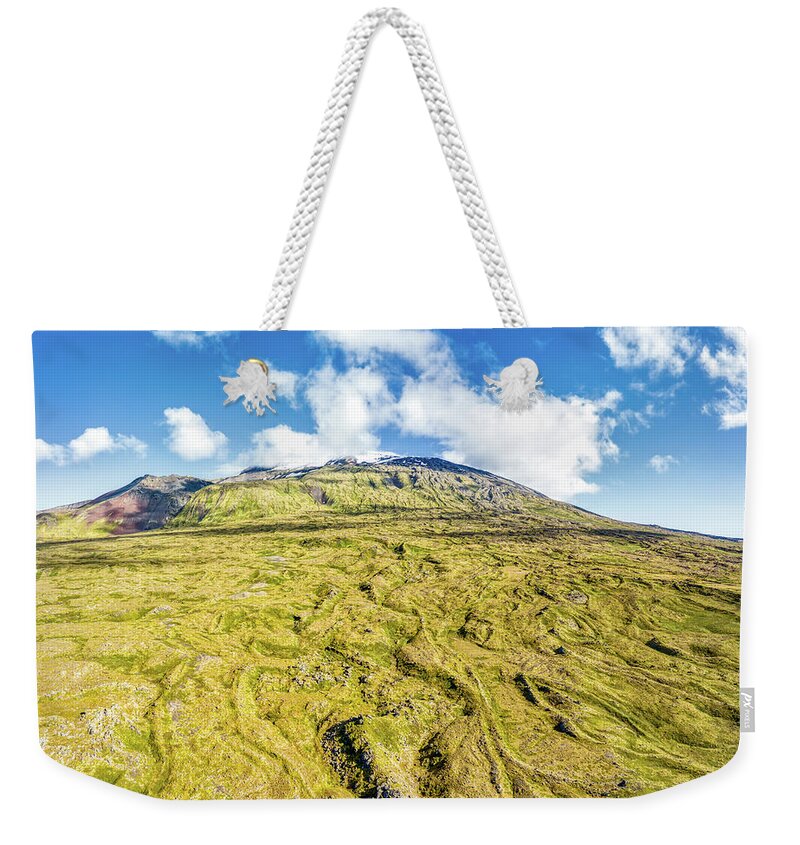 David Letts Weekender Tote Bag featuring the photograph Snowcapped Volcano II by David Letts