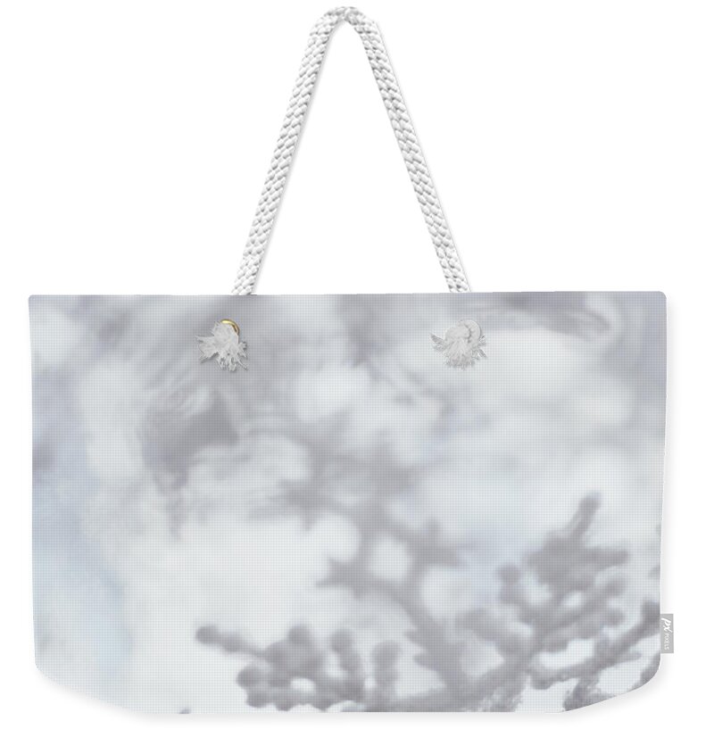 Snow Weekender Tote Bag featuring the photograph Snowflake #1 by Ryan Mcvay