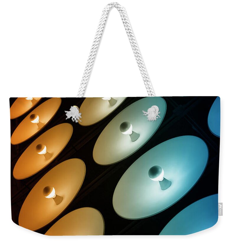 Ceiling Weekender Tote Bag featuring the photograph Study Of Patterns, Lines, Light And #1 by Roland Shainidze Photogaphy