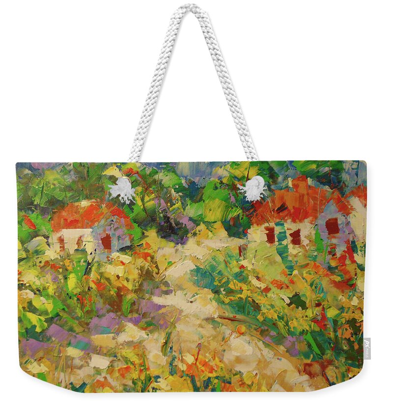 South Of France Weekender Tote Bag featuring the painting Sunflowers Provence #1 by Frederic Payet