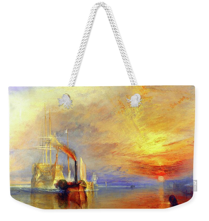 William Turner Weekender Tote Bag featuring the painting The Fighting Temeraire #1 by William Turner