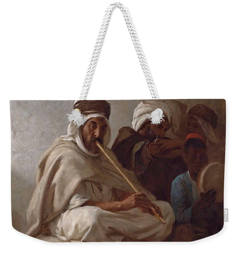 Hippolyte Lazerges Weekender Tote Bag featuring the painting The Musician #2 by Hippolyte Lazerges