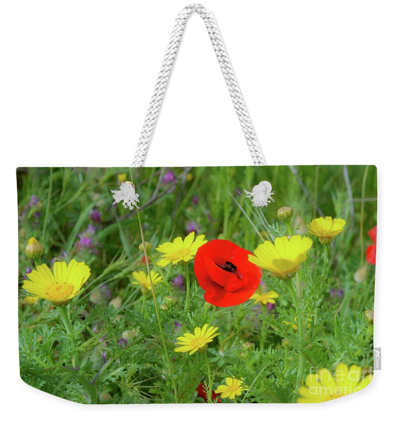 Bunch Weekender Tote Bag featuring the photograph The red spot #1 by Arik Baltinester