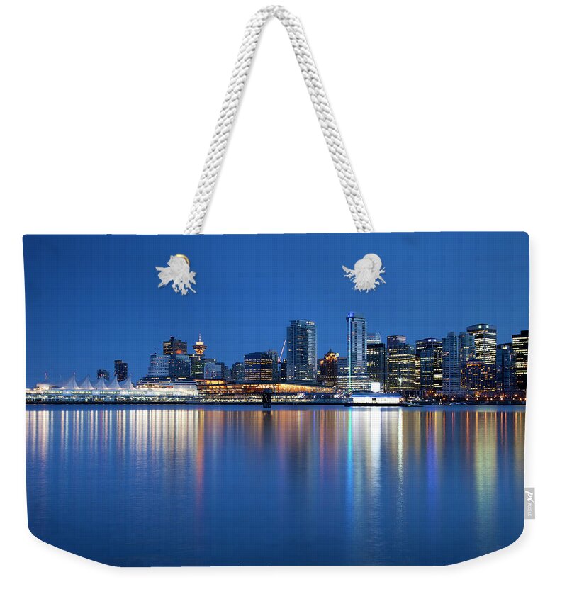 Scenics Weekender Tote Bag featuring the photograph Vancouver Waterfront Skyline #1 by Dan prat