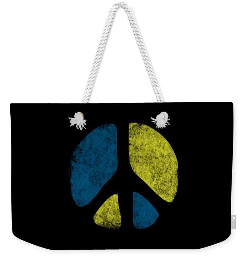 Cool Weekender Tote Bag featuring the digital art Vintage Peace Sign #1 by Flippin Sweet Gear