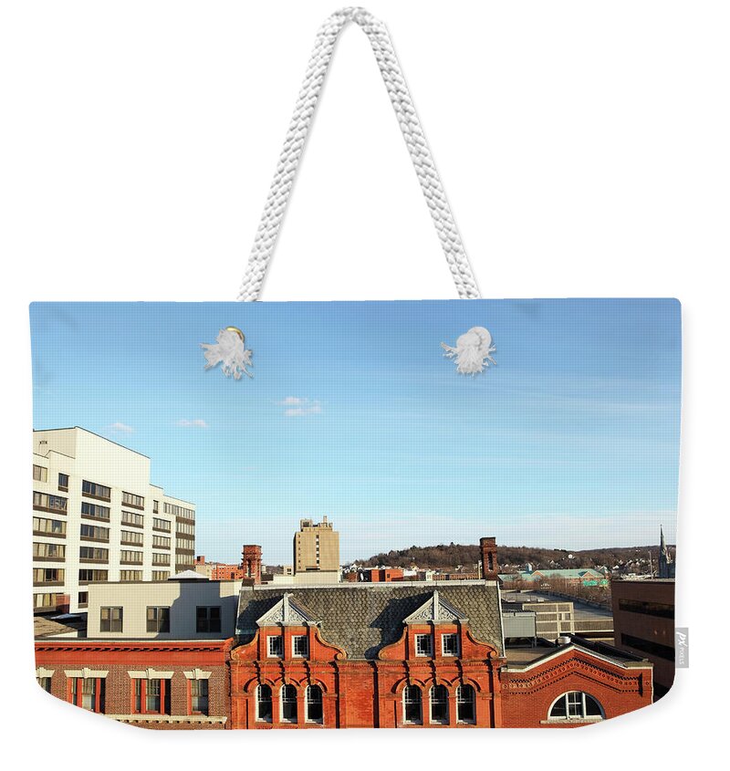 Downtown District Weekender Tote Bag featuring the photograph Waterbury, Connecticut #1 by Denistangneyjr