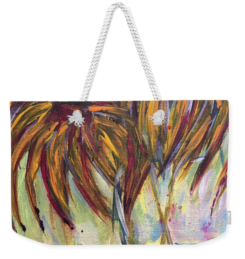 Flowers Weekender Tote Bag featuring the painting Wild Flowers by Roxy Rich