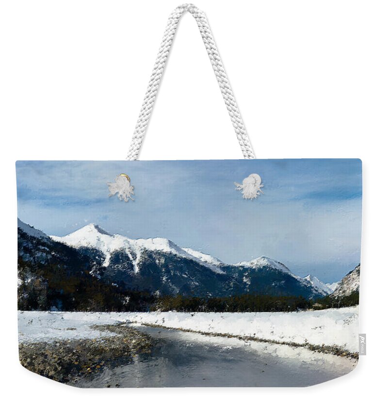 Park Weekender Tote Bag featuring the photograph Winter Creek #1 by Alexander Fedin