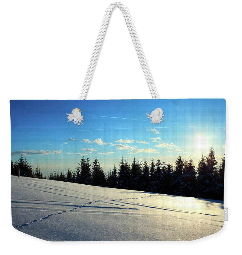 Scenics Weekender Tote Bag featuring the photograph Winter Sunset #1 by Borchee